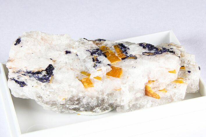Violet Yoderite & Kyanite Crystals on Quartz - Tanzania #380265